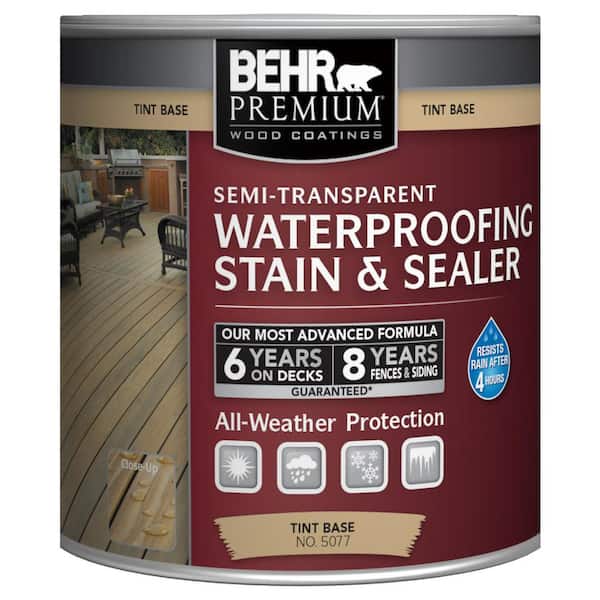 BEHR PREMIUM 8 oz. White Base Semi-Transparent Waterproofing Exterior Wood Stain and Sealer Sample