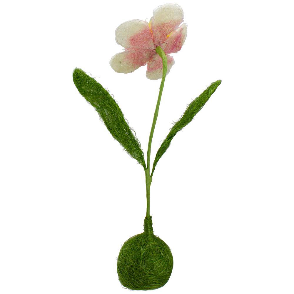 19" Light Pink and White Spring Floral Tabletop Decoration