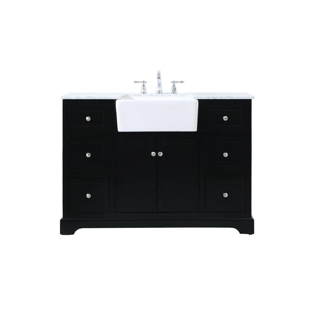Simply Living 48 in. W x 22 in. D x 34.75 in. H Bath Vanity in Black with C