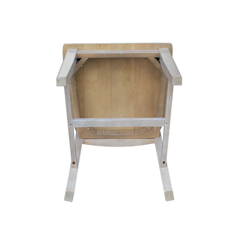 Washed Gray Taupe High Ladderback Wood Side Chair