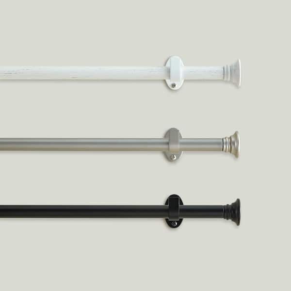 Shaker Curtain Rod, Pewter - 32"W x 78"L