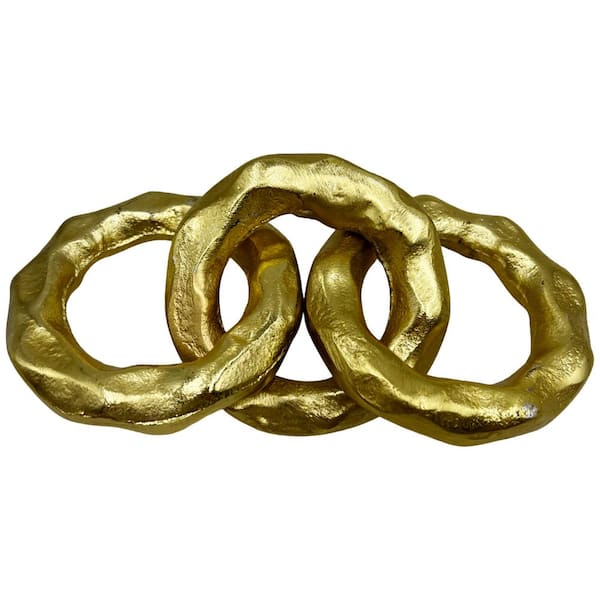 Twisted Series Gold 2 in. x 4 in. Chain Aluminum Metal Decorative Sculpture