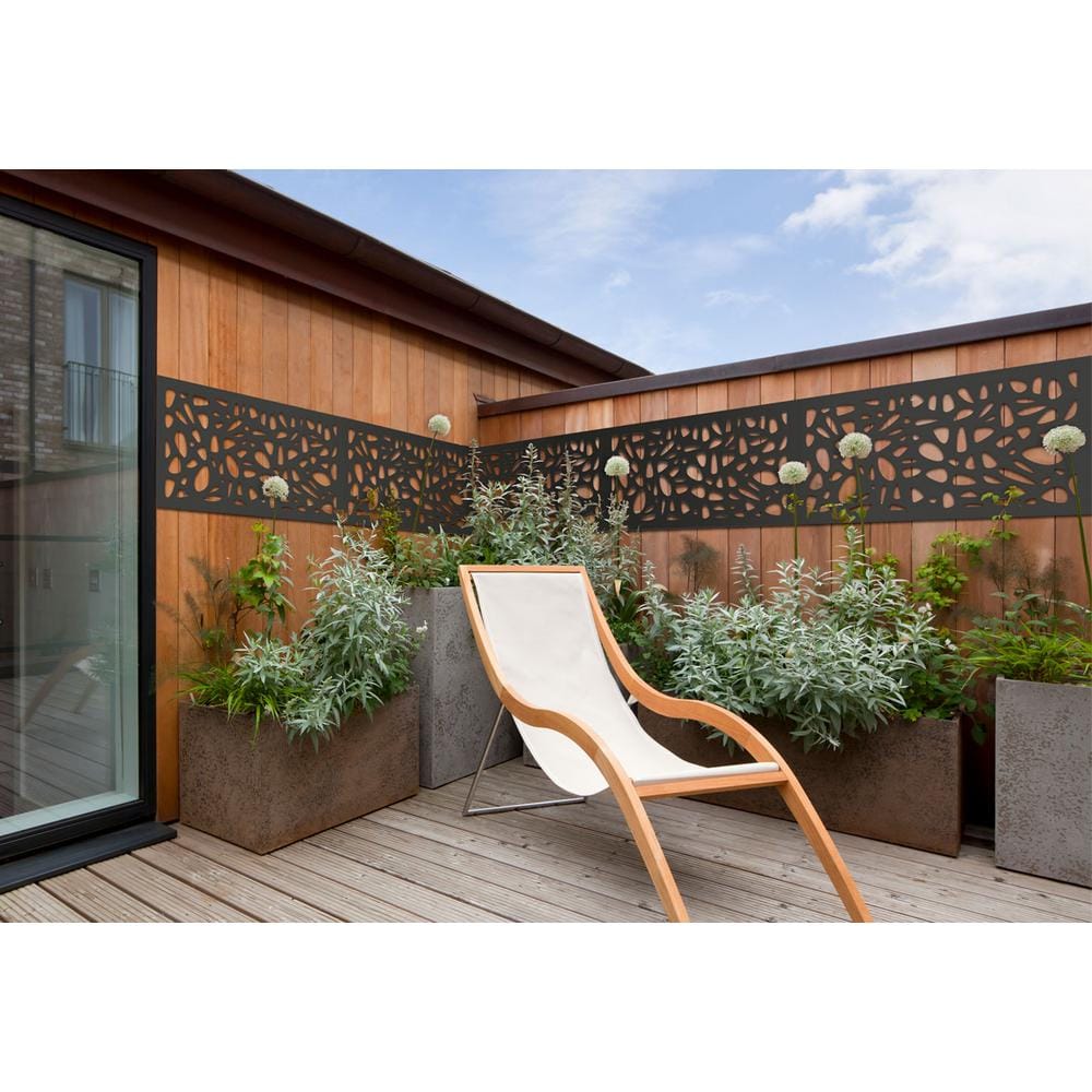 Charcoal Gray Composite Decorative Fence Panel, 4 ft x 2 ft
