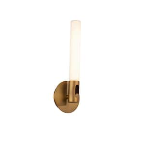 Clare 16 in. Aged Brass LED Vanity Light Bar and Wall Sconce, 3000K