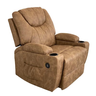 Ultra Soft Brown Palomino Massage and Lift Chair with Recline, Heat and USB Ports