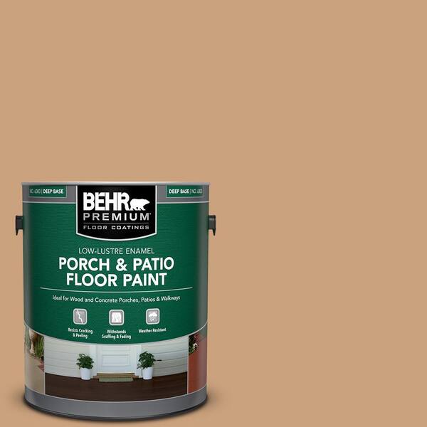 BEHR PREMIUM 1 gal. #270F-4 Peanut Butter Low-Lustre Enamel Interior/Exterior Porch and Patio Floor Paint
