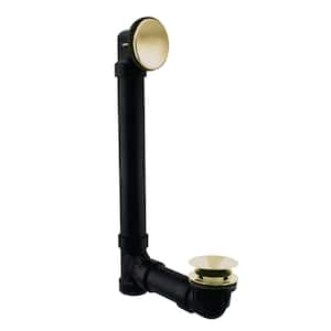 12 in. & 4 in. Bath Waste & Overflow with Tip-Toe Drain Plug and Illusionary Cover - Sch. 40 ABS Pipe, Polished Brass