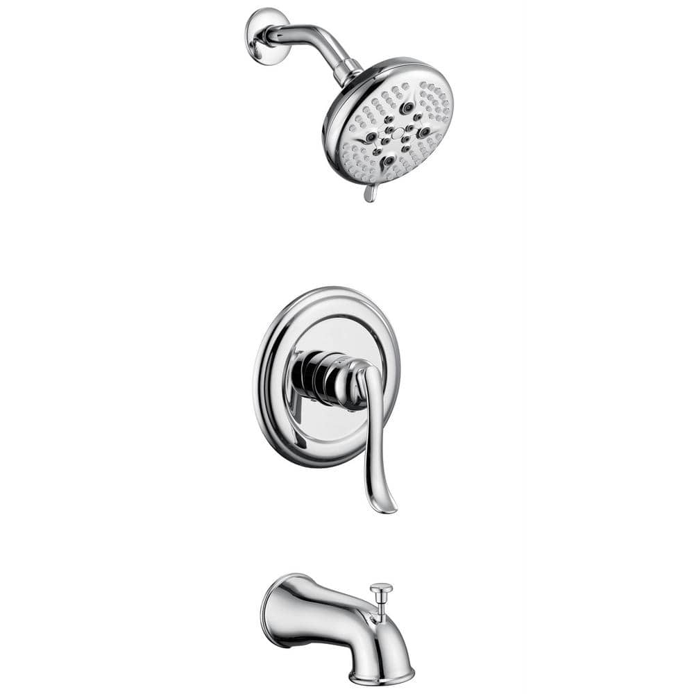 Single-Handle 5-Spray Tub and Shower Faucet Handheld Combo with 5 in. Shower Head in Chrome price history on PriceWatchPro
