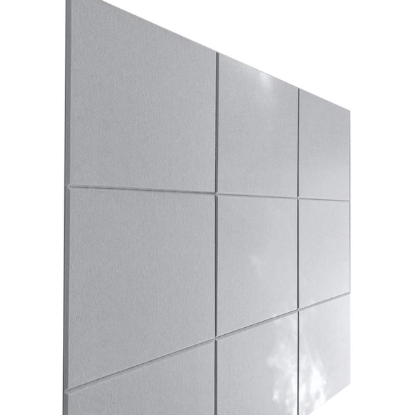Afoxsos 47 x 35 Felt Wall Tiles Gray White 12-Pack with Removable Adhesive Tabs for Home Office Pin Board Tack Board