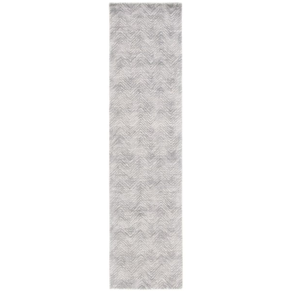 SAFAVIEH Metro Silver 2 ft. x 9 ft. Marle Chevron Runner Rug