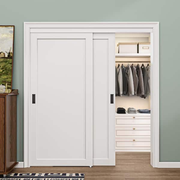 EH PUERTA 72 in. x 96 in. Paneled 1-Lite Blank Pattern White