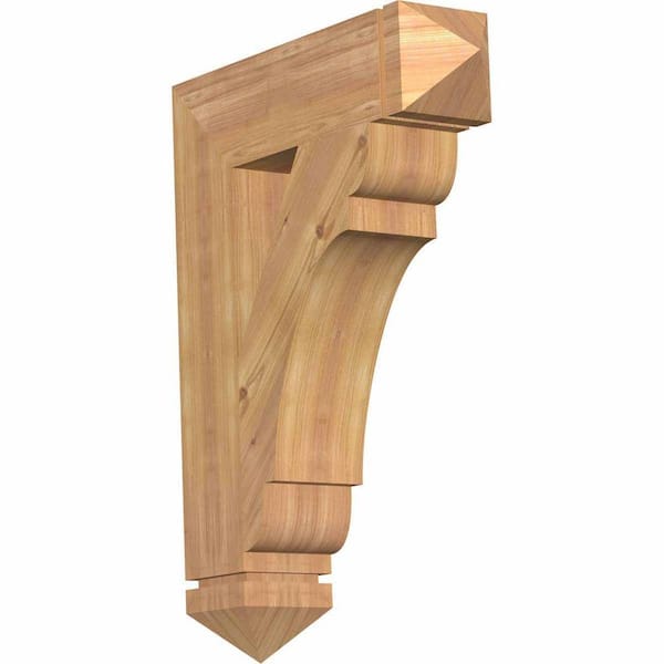 Ekena Millwork 5.5 in. x 32 in. x 24 in. Western Red Cedar Olympic Arts and Crafts Smooth Bracket