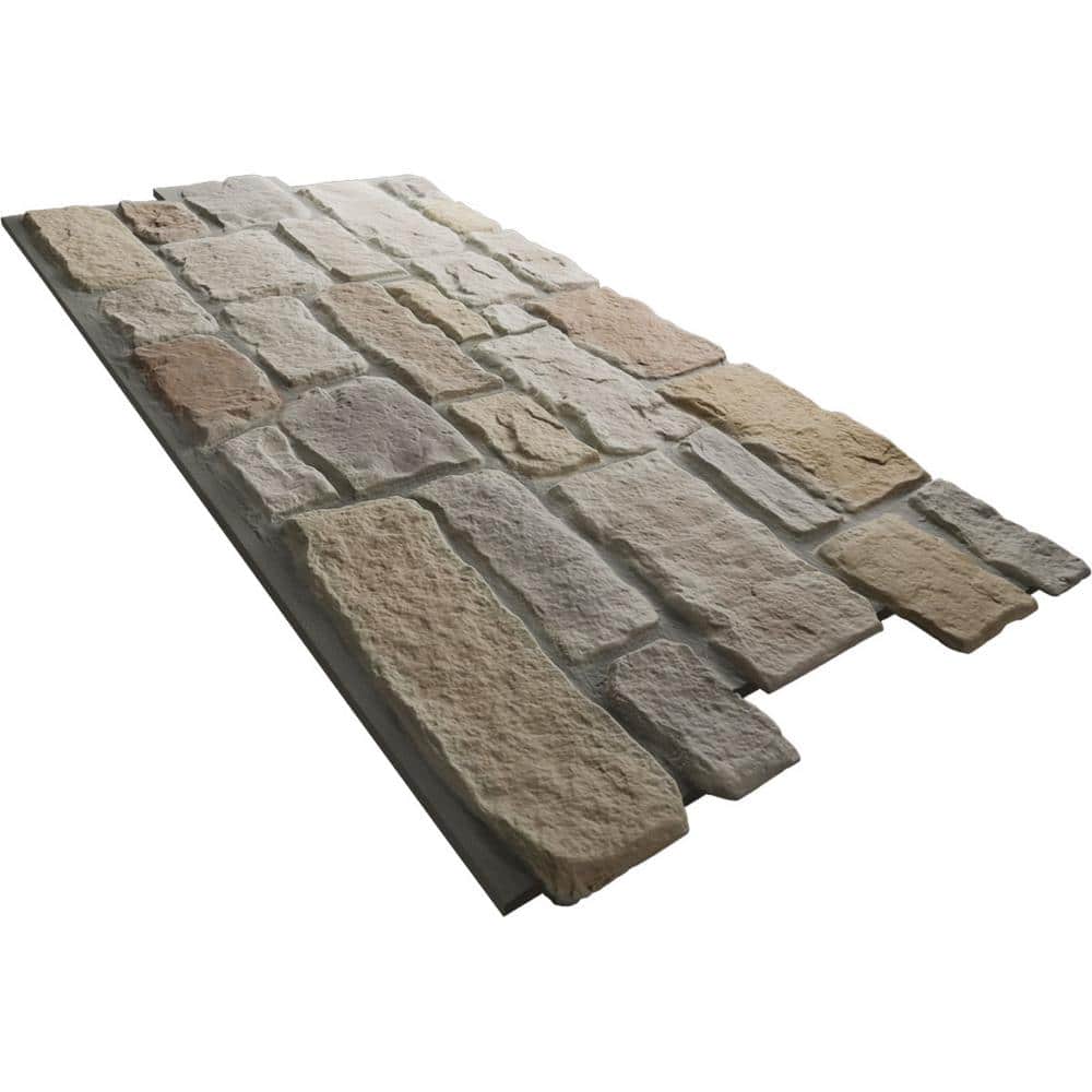 Charleston Faux Stone Panel in Multicolor Composite