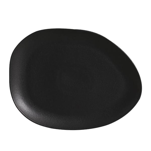 PORTO BRASIL Matte Black Oval Dinner Plate Organic (Set of 6)