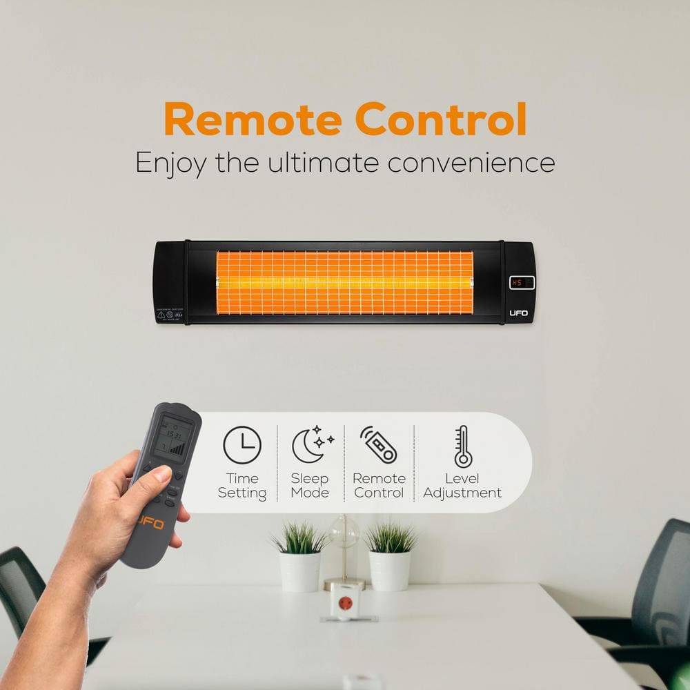 Black 34-Inch Electric Infrared Ceramic Patio Heater