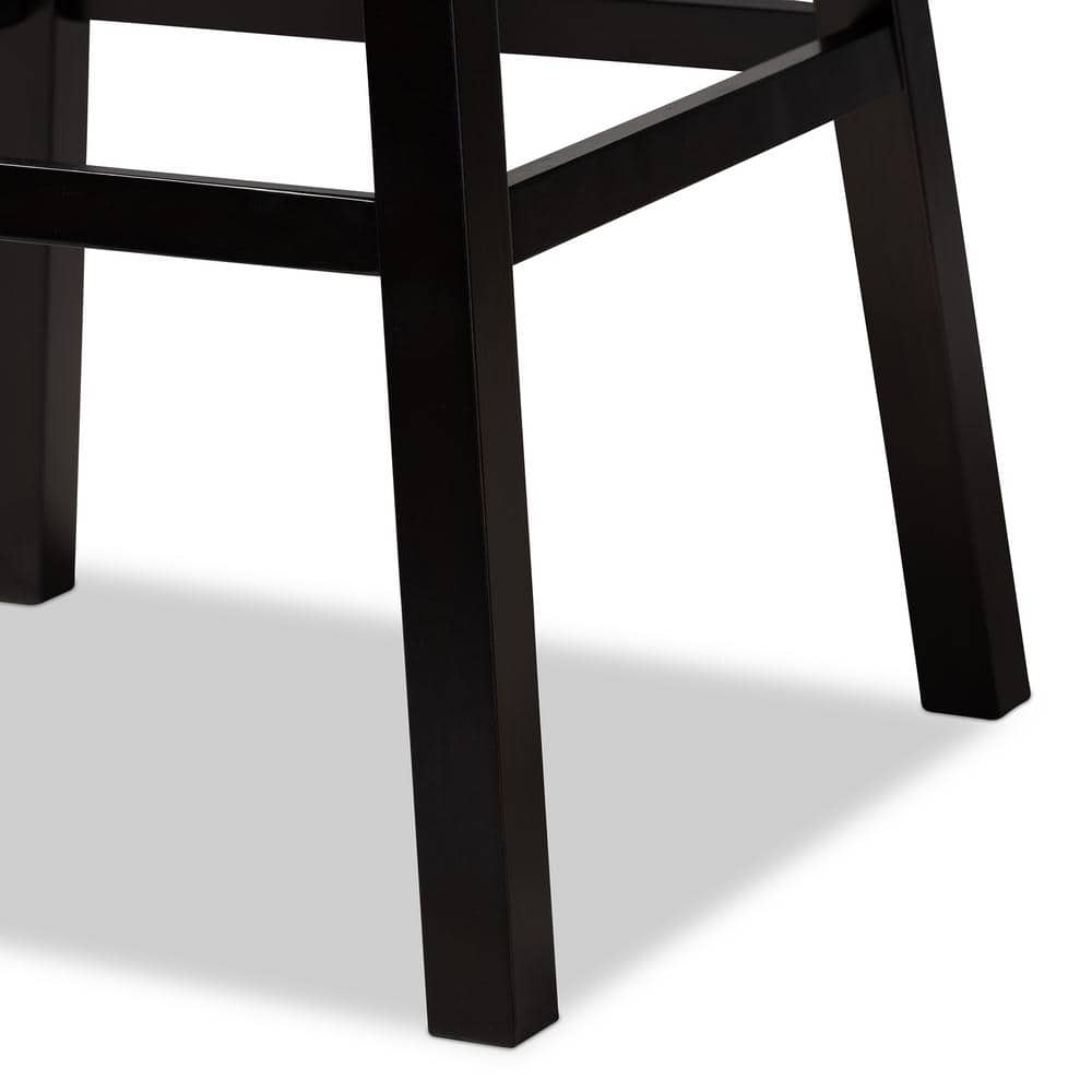 Gregory Light Grey Velvet and Dark Brown Wood Swivel Bar Stool Set