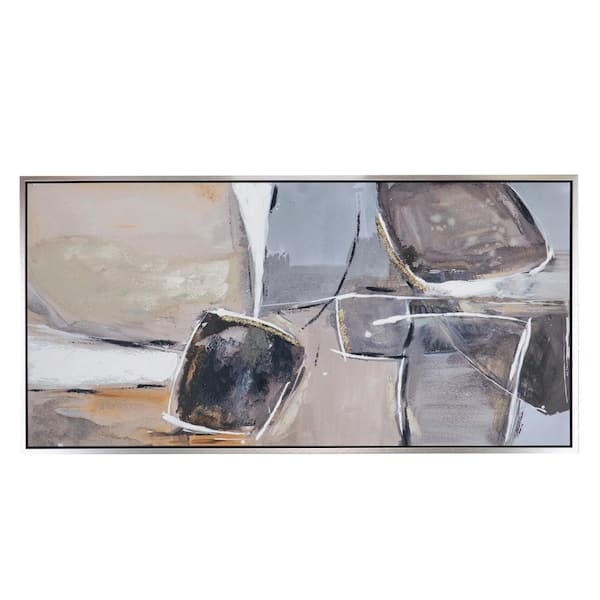 A & B Home 1 Piece Framed Abstract Art Print 29.5 in. x 59.1 in.