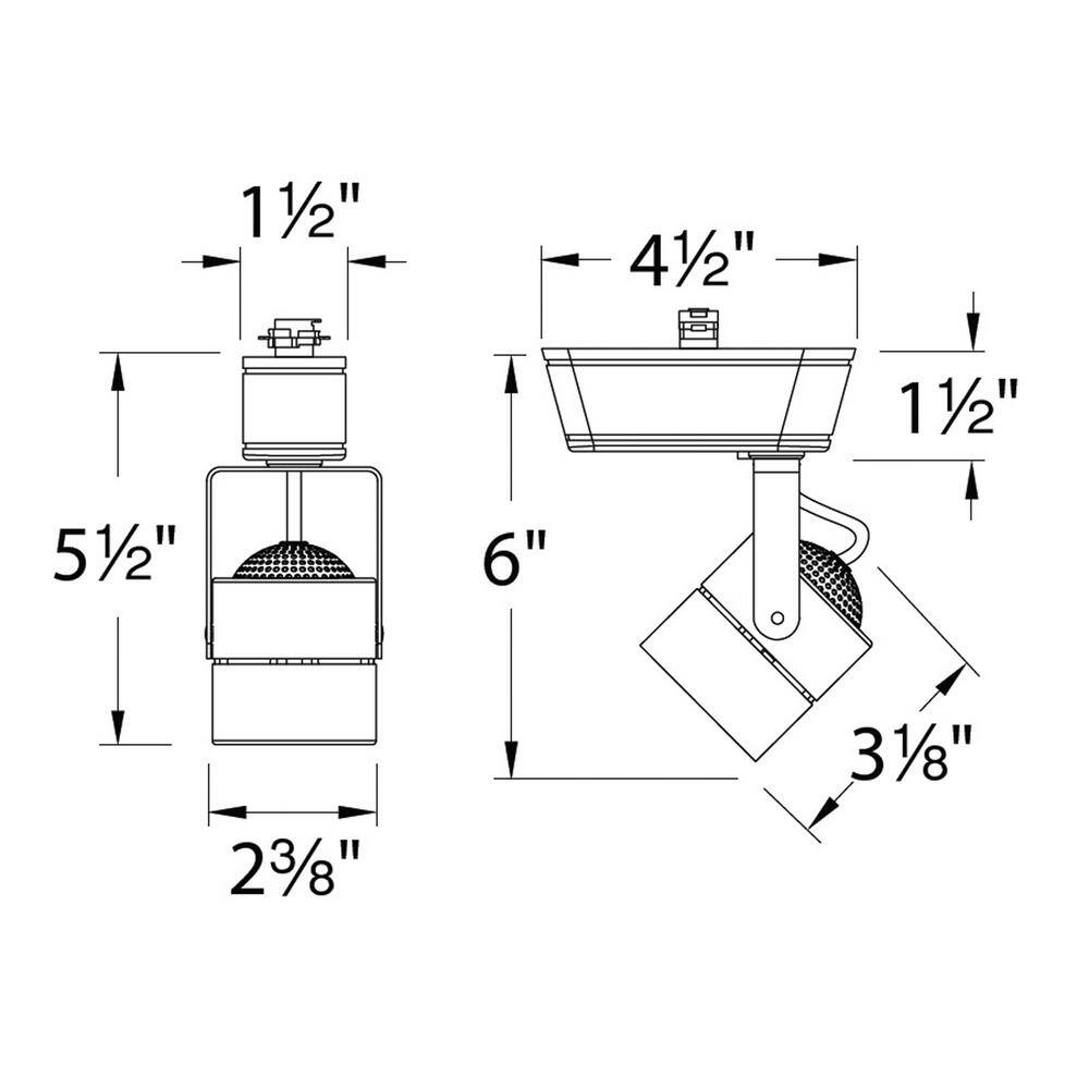 Black Die-Cast Aluminum Adjustable LED Track Head