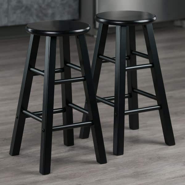 Element 24 in. Black Counter Stools (Set of 2)