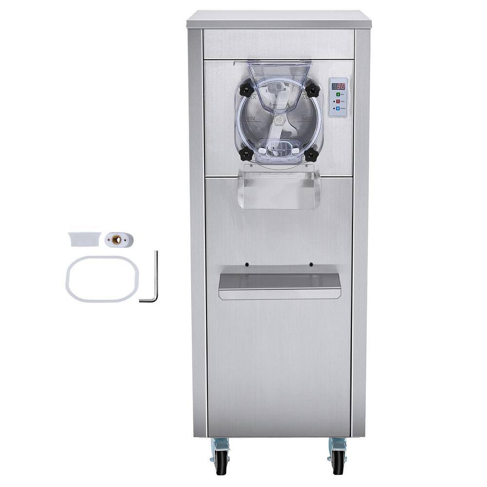 Ice Cream Maker for Commercial Use 18-Liters per Hour 1780 W Single Flavor 6 L Stainless Cylinder LED Display in Siilver