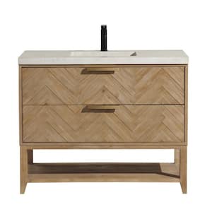 Carlsbad 42 in. W x 20.5 in. D Freestanding Bath Vanity in Weathered Fir with Concrete Vanity Top in Gray