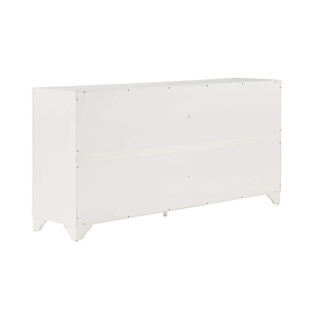 Tara Distressed White Modern Farmhouse Sideboard