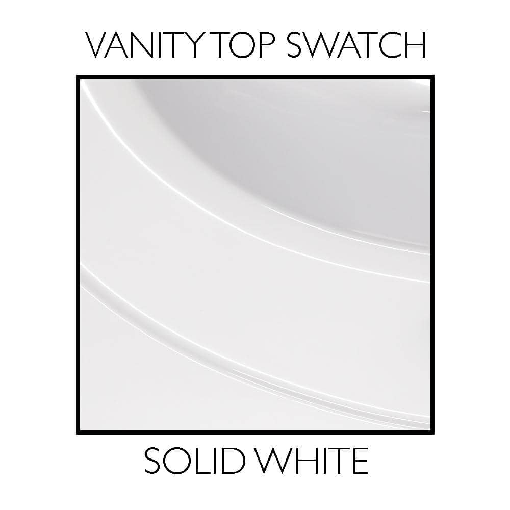 Solid White 37-Inch Cultured Marble Vanity Top with Integrated Sink