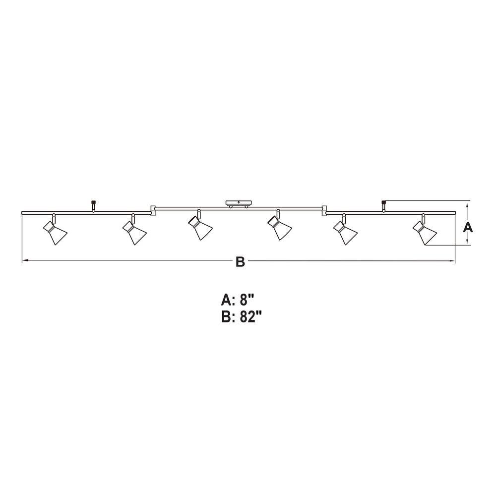 Alto 82" Matte Black and Brass LED Indoor/Outdoor Track Light