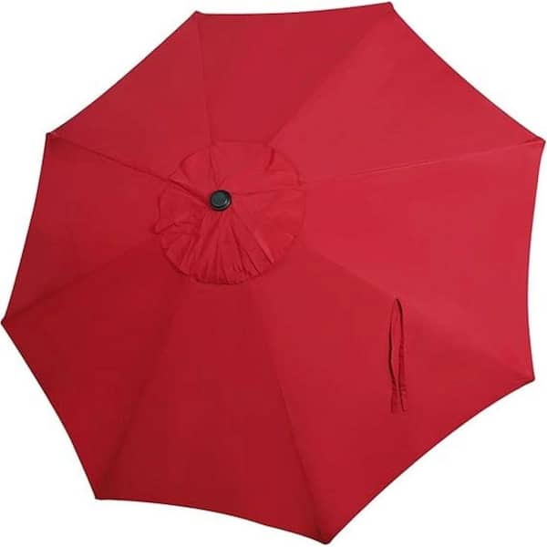 ESILOO 9 ft. Patio Umbrella Replacement Canopy-Durable, Waterproof and UV Resistant Outdoor Market Umbrella, Red Cover