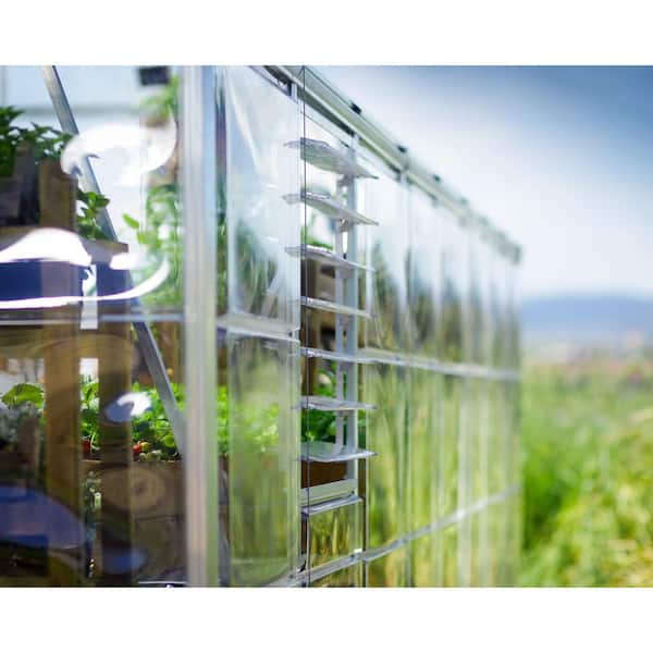 Side Louver Greenhouse Window in Silver