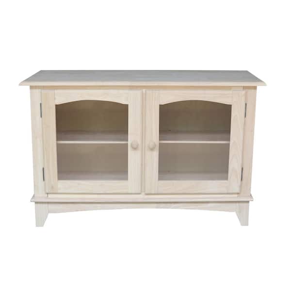 International Concepts 48 in. Unfinished Wood TV Stand Fits TVs Up to 50 in. with Storage Doors