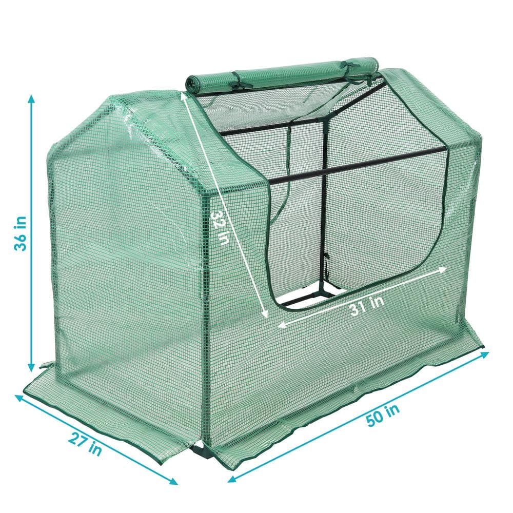 Sunnydaze Green 4' x 2' Iron and PVC Mini Greenhouse