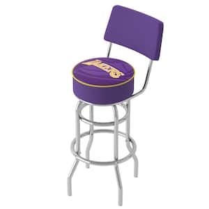 Los Angeles Lakers Fade 31 in. Purple Low Back Metal Bar Stool with Vinyl Seat