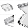 Velaze 4-Piece Stainless Steel Non-Stick Baking Tray Set VLZ-BT02 - The  Home Depot