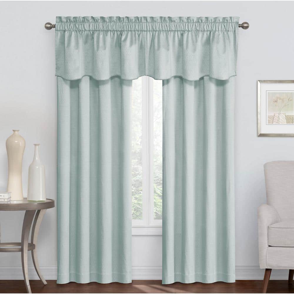 River Blue Ground Length Cotton Polyester Blackout Window Panel