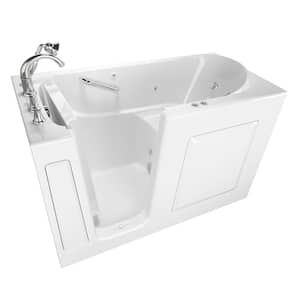 Exclusive Series 60 in. x 30 in. Left Hand Walk-In Whirlpool and Air Bath Bathtub with Quick Drain in White