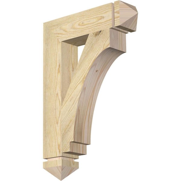 Ekena Millwork 4 in. x 26 in. x 18 in. Douglas Fir Imperial Arts and Crafts Rough Sawn Bracket