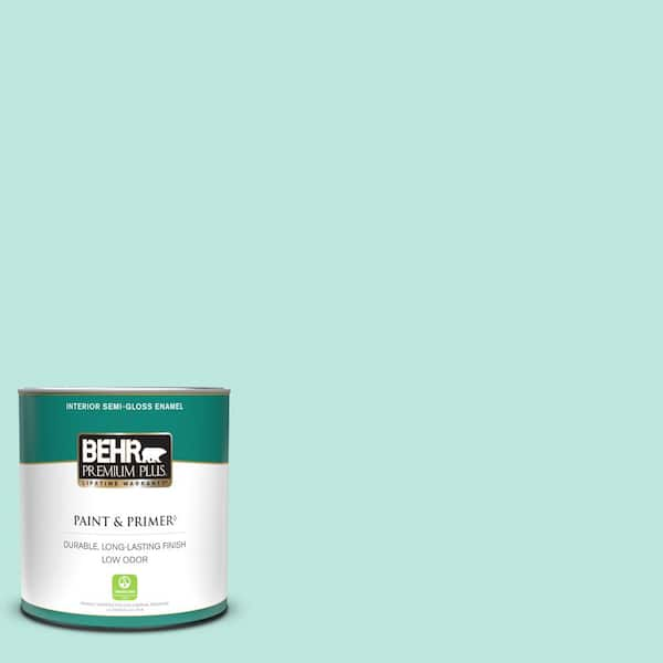 BEHR PREMIUM PLUS 1 qt. #490A-2 Cool Jazz Semi-Gloss Enamel Low Odor Interior Paint & Primer