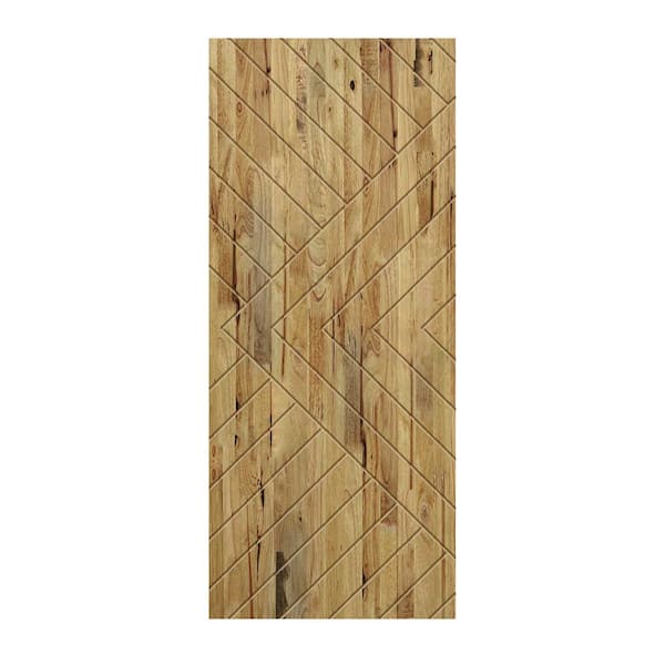 CALHOME 30 in. x 96 in. Hollow Core Textured Weather Oak Stained Wood Interior Door