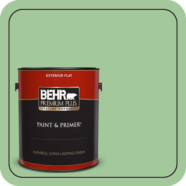 BEHR PREMIUM PLUS 1 gal. #M390-4 Gingko Flat Exterior Paint & Primer