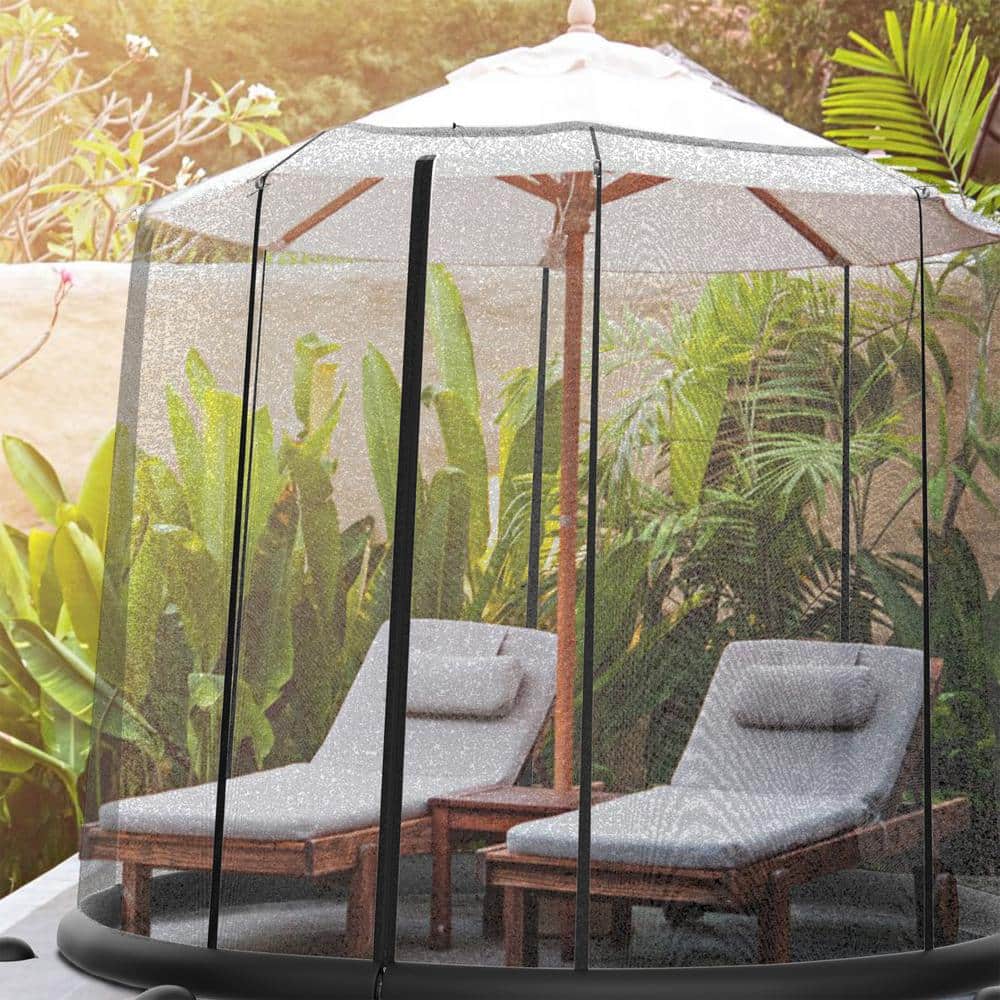 Black Mesh Mosquito Net for 10-11ft Patio Umbrellas