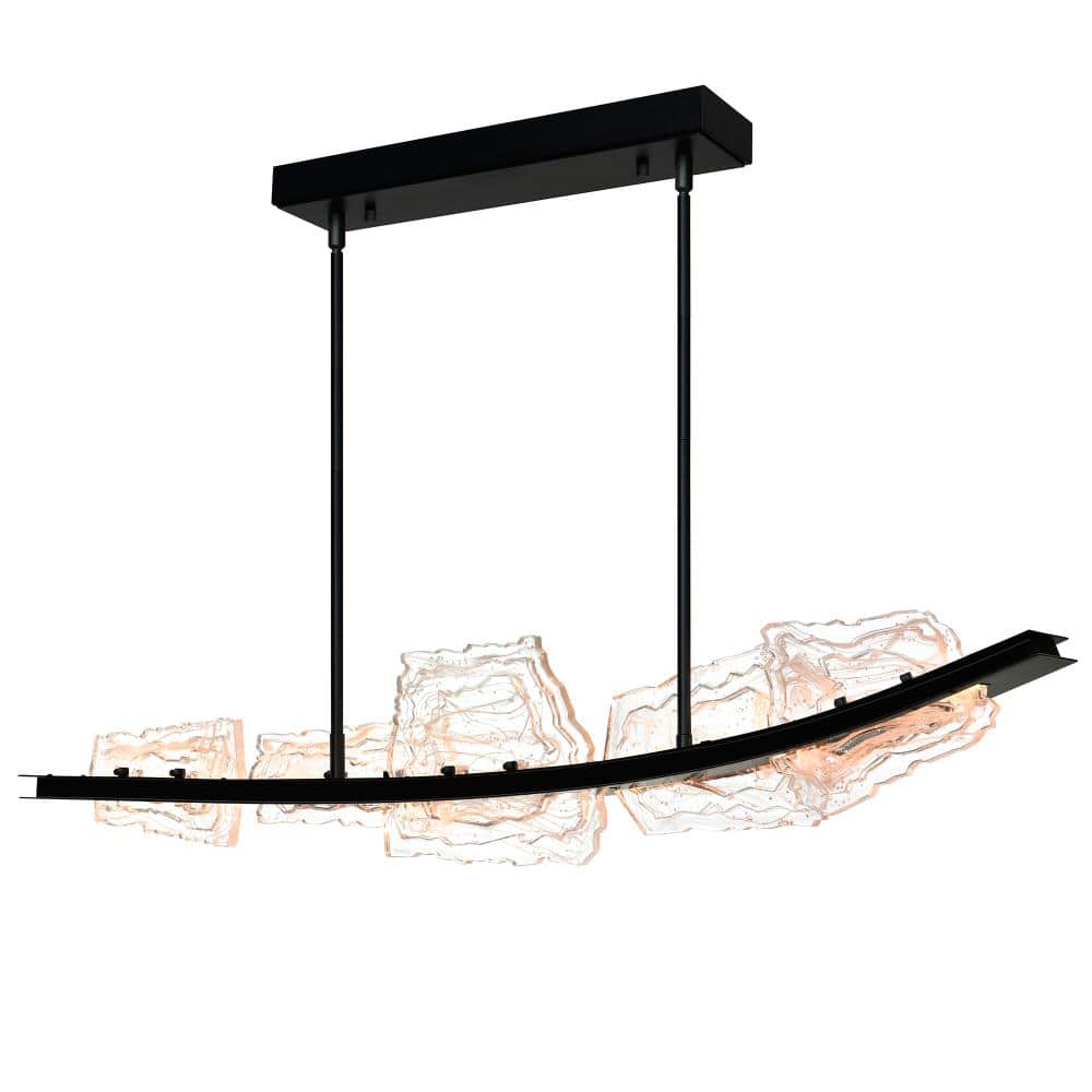 Arcus Integrated LED 50in Black Chandelier with Handcrafted Glass price history on PriceWatchPro