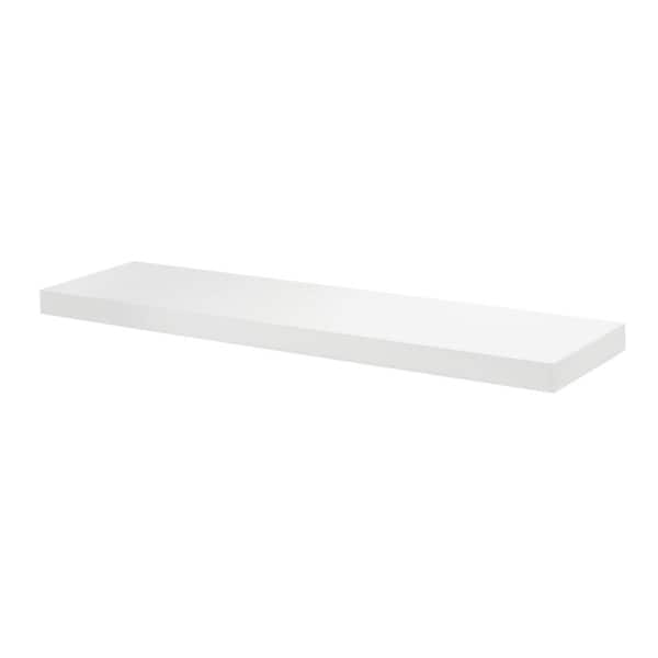 Unbranded BIG BOY 45.3 in. x 11.8 in. x 2 in. White MDF Floating Decorative Wall Shelf with Brackets