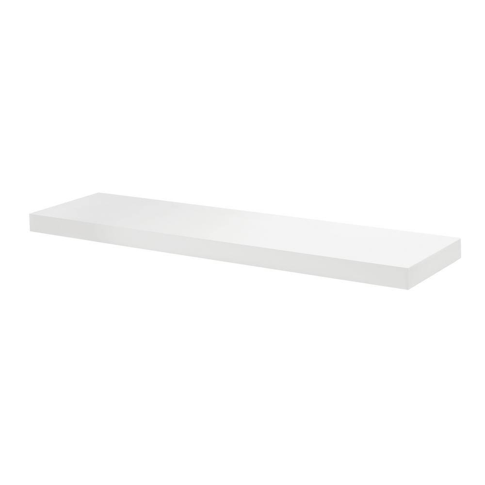 Dolle Shelving BIG BOY 45.3 in. x 11.8 in. x 2 in. White MDF Floating ...