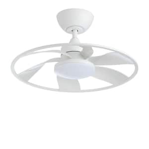 Light Pro 22 in. LED Indoor Matt white Smart Ceiling Fan with DC Motor
