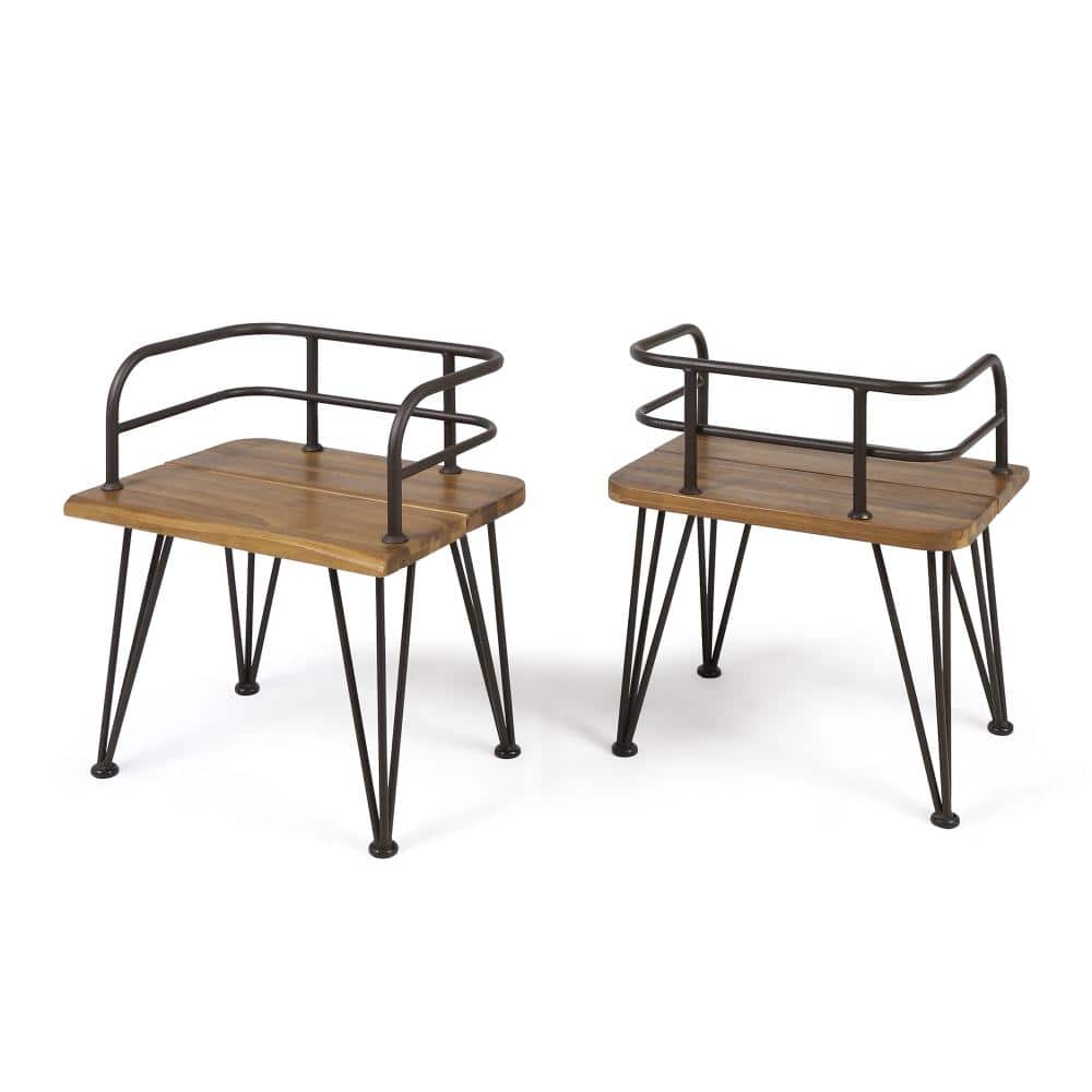 Teak Metal and Wood Industrial Chair (2-Pack) price history on PriceWatchPro