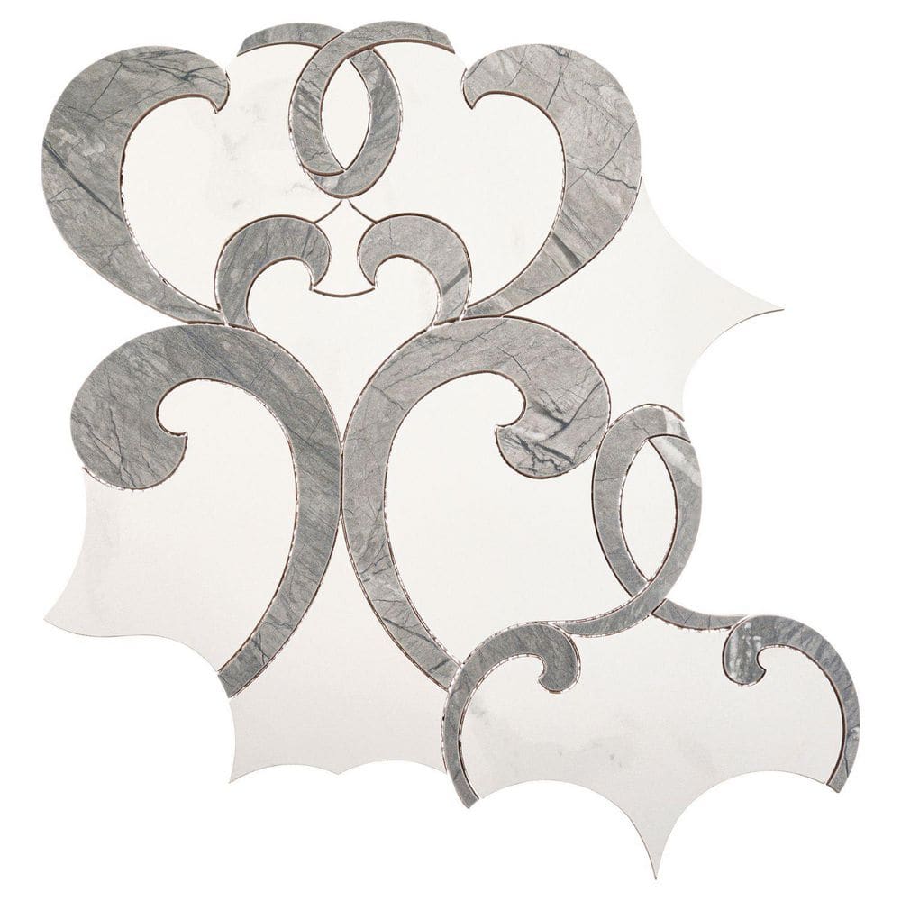 Ciara Larkin Grey and White 11-in. x 13-in. Marble Look Matte Porcelain Floor Wall and Tile Sample price history on PriceWatchPro