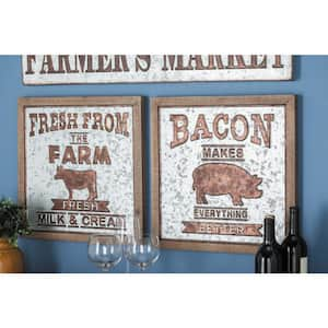 Grey Wood Farmhouse Sign Wall Decor (Set of 2)