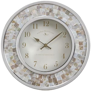 LakeFront Ivory Mosaic Wall Clock 10.25 in.