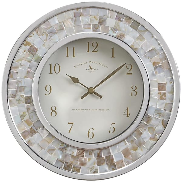 Unbranded LakeFront Ivory Mosaic Wall Clock 10.25 in.